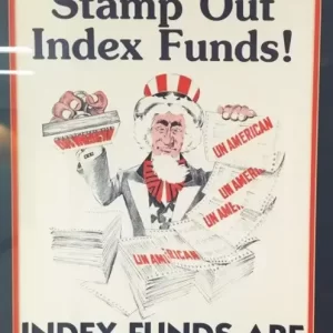 Poster created by fund managers after Vanguard's 1st index fund around 1976